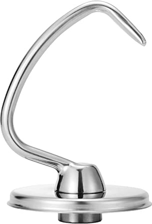 Knethaken aus Edelstahl für KitchenAid Standmixer, robust und spülmaschinenfest, passend für KitchenAid Classic und Artisan Serien | Passend für Kitchenaid K45, KSM50, KSM75, KSM90, KSM150, spülmaschinenfest, strapazierfähig