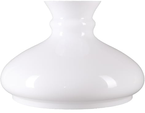Petroleumglas Lampenglas Ersatzglas opal glänzend Leuchtenglas Ø 230mm,Höhe176mm Weiß