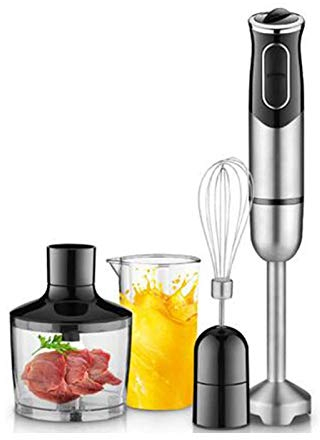 LEONYS Immersion Blender, 600W 2-Speed Hand Blender, Hand Blender Set, Includes Stainless Steel Stick Blender, Chopper, Beaker, Whisk, BPA-Free