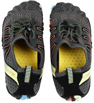 Alomejor Water Shoes with Non Slip Design Quick Dry Beach Shoes Comfortable Barefoot Wading Stylish Fashionable Design for Beach River (Grey)
