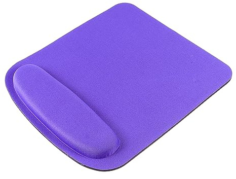 EXCEART Ergonomic Mouse Pad with Memory Foam Wrist Rest, Square Purple Soft Wrist Protection Pad for Office Working and Computer Use
