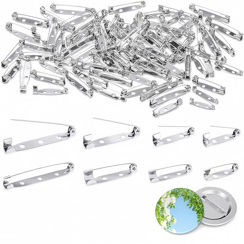 Broschennadeln Safety Pin 120 Stück,Silber 0.7in Sicherheitsnadel Metall Broschen Sicherheitsnadeln Brooch Pins for DIY jewellery making and crafts for Brooch Back Clasps