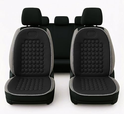 Auto Accessori Lupex Paire de dossiers universels, matériau polyester, ensemble de housses de siège avant, kit de 2 pièces avec 92 balles de massage, pour sièges de voiture, fourgon, autobus, camion