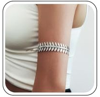 TseenYi Boho Oberarmmanschette Armband Silber Blatt Offenes Armband Armbänder Schmuck Für Frauen Und Mädchen