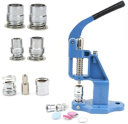 Kit de máquina de Prensa de Botones Cubierta de Tela Hecha a Mano con moldes de 4 tamaños (0.6 Pulgadas, 0.7 Pulgadas, 0.8 Pulgadas, 1 Pulgada)