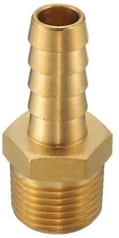 sourcing map Brass Barbed Fitting 3/8 NPT Male to 3/8 Hose ID for Home Brew Pipe Fitting Direct Thread Tower Connector Durable Construction