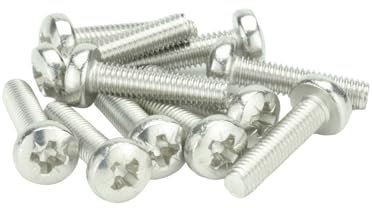 M5 (5mm x 25mm) Pozi Pan Head Machine Screws - BZP Steel (Pack of 20)
