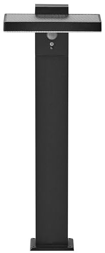 Beliani Lámpara de bolardo de jardín LED moderno farola para sendero 50 cm aluminio negro Poplar