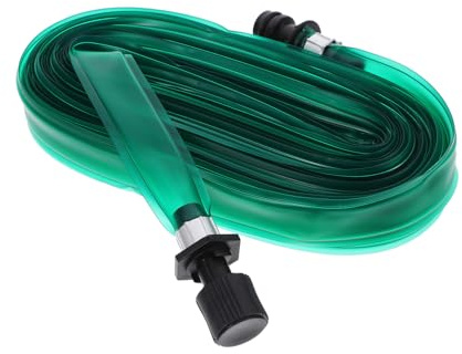 POPETPOP Tuyau D'arrosage Plat Poreux 15 M pour Jardin et Potager, Pvc Vert Résistant Perforations Uniformes, Irrigation et Remplacement Compatible, Système Anti-fuite Joint en Caoutchouc