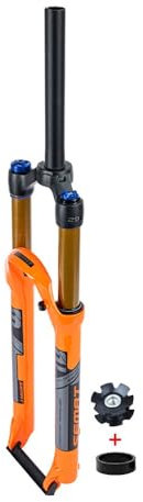 BSFHQS Fourche À Suspension De VTT 26/27,5/29 Pouces Voyage 120mm Fourche VTT À Air 1-1/8 Fourche Avant De Montagne À Droites Frein À Disque 9 * 100mm QR(Orange,26)