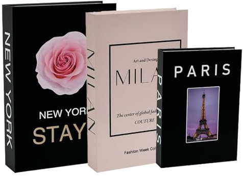 LIUYIDM Livres Decoration Maison 3 Pièces Faux Boite Livre Decoration Empilés Rangement Boite Livre Decoration d'interieur pour Maison Salon Tables Basses Decoration,Convient pour Salon Chambre