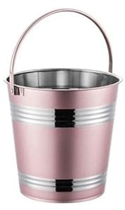 304 Stainless Steel Ice Bucket - Versatile Bar & Restaurant Ice Grain Carrier for Snacks Champagne Red Wine - Yeti Style Pink Bucket (Small) for Parties & Entertaining