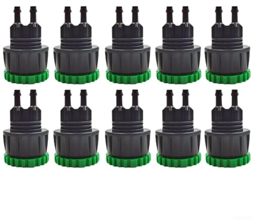 Lot de 10 connecteurs répartiteurs de robinet de jardin efficaces pour connecter des tuyaux d'irrigation goutte à goutte, fabriqués à partir de matériau (47 sorties doubles)