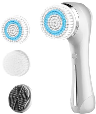 HONITANO Brosse De Nettoyage Électrique Portable Silicone Pour Visage Facial Multifonctionnel Élimination Des Impuretés Femmes Blanc Perlé