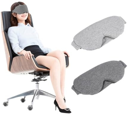 Schlafmaske aus Baumwolle, lichtblockierend, weiche Augenbinde, Augenbinde, Augenschattenabdeckung für Schlaf, Reisen, weiche Augenbindemaske (Dunkelgrau)