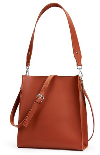 KALIDI Handtasche Damen Mittelgroß Veganes Leder Crossbody Bag Damen Umhängetasche mit Verstellbarem Gurt Tote Bag für Schule Büro Arbeit Reisen Ausflug Einkauf