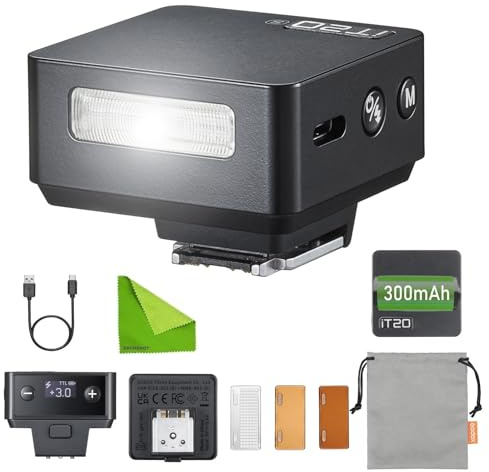 Godox IT20 S TTL Mini Flash Speedlight for Sony, IT20S Camera Flash with Spreader, Magnetic Color Filter, Compatible with Sony ZV-E10/ZV-E10 II/a7IV/a6400/a6700/a7III/a7CII/a6000/a7C/a6100/ZV-1/a6500