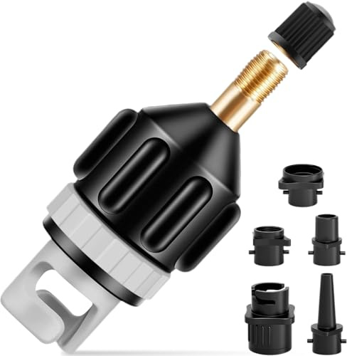 SUP Pumpe Adapter mit 4 Gasdüsen, SUP Ventiladapter für Kompressor, Tragbarer Elektrischer Pumpenadapter, Stand Up Paddle Board Luftpumpen Zubehör für Kajak, Paddelboard, Schlauchboot, Schwimmringen