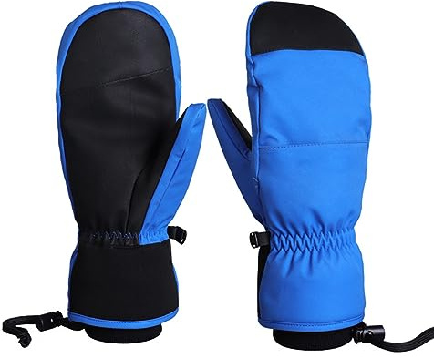 xbiez Winter-Skihandschuhe für Herren und Damen, wasserdicht, winddicht, Touchscreen-Handschuhe für kaltes Wetter, Laufen, Radfahren, Snowboarden, Skifäustlinge, Damen und Herren, mit Riemen