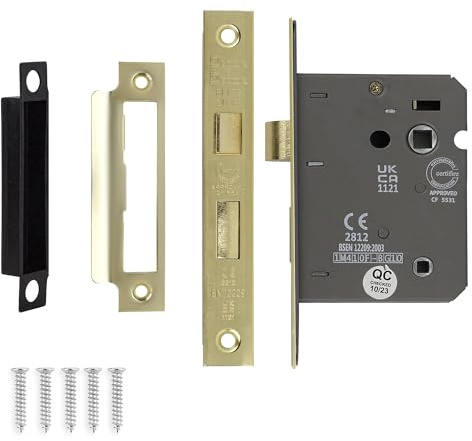 Decoranddecor Brass Bathroom Door Lock 76mm Mortice Internal Toilet | Brass Bathroom Lock, WC and Toilet Door Locks, Mortice Bathroom Lock, 3 Inch Lock Case, Steel Locks, Wooden Doors