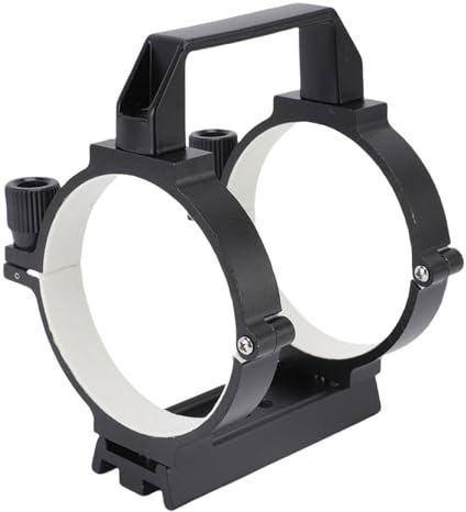 Plyisty Anneau de Tube de Télescope, Pince à Queue d'aronde Robuste pour Télescope Astronomique de 80 à 90 Mm, Anneau de Tube en Alliage D'aluminium avec Bandes Rembourrées pour Observateurs
