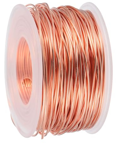 SHINEOFI Kupferdraht 40m 1,0Mm 18 Gauge für Elektrokultur Gartenantennen und Selbstgemacht Bastelarbeiten 99,9% Reiner Kupfer für Gartenpflanzen und Heimwerkerprojekte