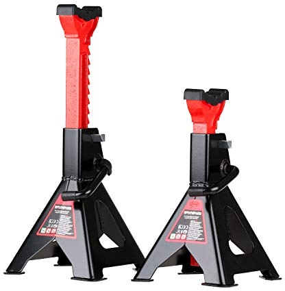 HEYNER® Unterstellbock 2er Set mit Gummiauflage Hubhöhe 300-444 mm TÜV/GS-Zertifiziert Traglast 3t Stützbock Stützfuß 10-Fach Höhenverstellbar