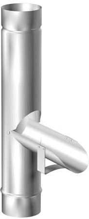 SAREI Regenrohrklappe für Dachrinne, Fallrohrklappe aus Aluminium, Regenwasserklappe, Wasser sparen, Regen nutzen, für Dachrinnengröße 60 mm Nennweite