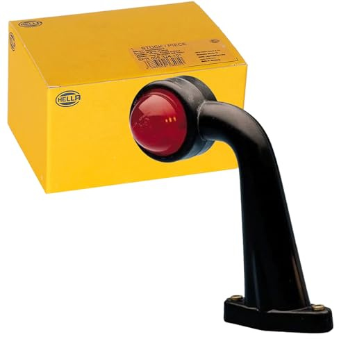 HELLA 2XS 950 071-031 Umrissleuchte - Begrenzungsleuchte - Anhänger - Wohnwagen - Halogen - 24V - Anbau - ECE/ADR/GGVS - Lichtscheibenfarbe: milchweiß/rot/weiß - seitlicher Anbau