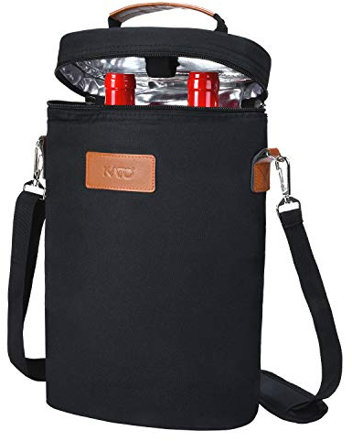Kato Tirrinia Kühltasche für 2 Flaschen- Flaschenträger für Wein & Bier, gepolsterte 2 weinkühltasche mit isoliert,Griff & Schultergurt, Flaschenkorb für Reise, Picknick, Party