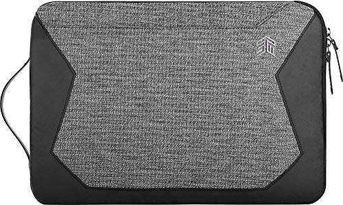 STM Bags Myth Sleeve 15 für Microsoft Surface Book 3/2/1 (13,5 & 15) - Granite Black [Gepolstertes Hauptfach I Abnehmbarer Schultergurt I Wasserabweisend I Zusatzfach mit Stylus-Schlaufe]