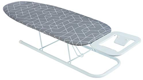 ONVAYA Tischbügelbrett | Mini Bügelbrett | Bügeltisch | Kleines, platzsparendes Bügelbrett (Muster grau)