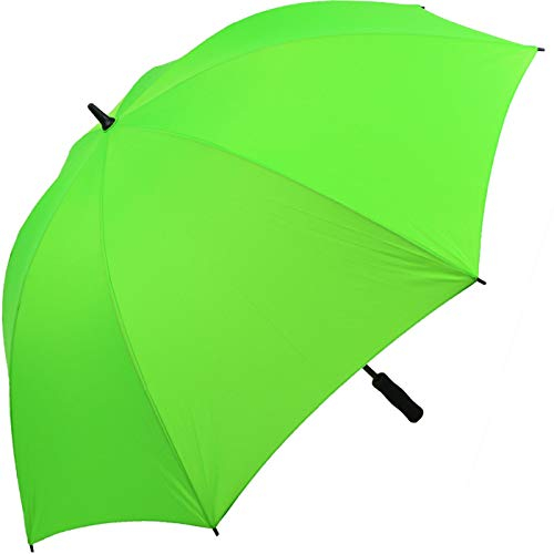 iX-brella Full-Fiber Golfschirm XXL 130cm leicht sturmfest mit Softgriff (neon-grün)