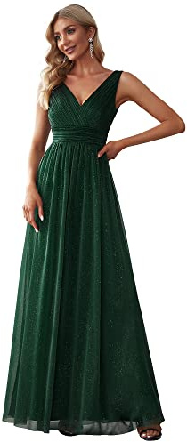Ever-Pretty EZ07764 Robe de soirée longue à col en V double, taille empire et coupe trapèze, pour femme