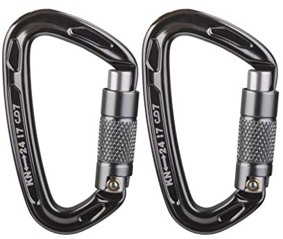 Inzopo 2 x 24 kN Sicherheitskarabiner zum Abseilen von Baum, Rigging, Kletterausrüstung.