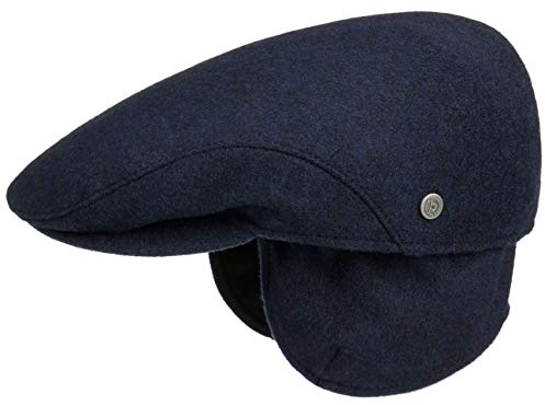 Bugatti Windstopper Sportmütze Herren - Made in The EU Schirmmütze Schiebermütze Herrencap mit Schirm, Ohrenklappen, Futter, Futter Winter Herbst-Winter - 56 cm dunkelblau