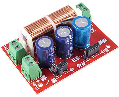 ALMOCN 400W Adjustable Multi Speaker Treble/Bass 2 Unit Audio Frequency Divider 2 Way Crossover Filters Updated Version
