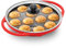 HAWKINS Futura Pan-NAPE26G Appe, Non Stick Glass Lid, Paniyarakkal Ceramic, Litti, Kuzhi Paniyaram, Ponganalu Pan, 26 cm, Red