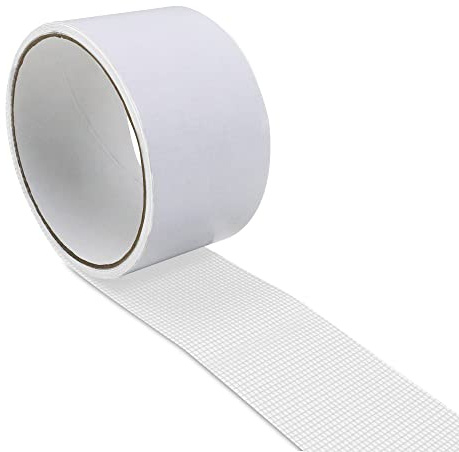 3 rouleaux Réparation de fenêtres et Moustiquaires, Patch Repare Moustiquaire Réparation, Ruban à mailles en tissu de fibre de verre avec joint adhésif résistant à l'eau 5cm x 200cm(blanc)
