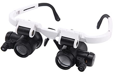 VOANZO Loupe bandeau 8 x 15 x 23 x avec lumière LED pour réparation de bijoux, horloge, électronique