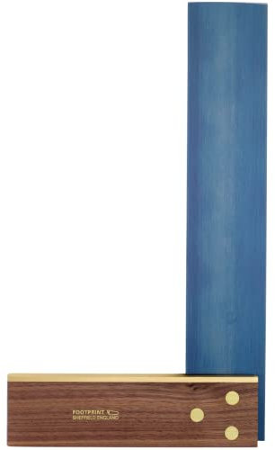 Footprint Tools 9 Walnut Carpenters Square - Anti-Rust Chemically Blued Hardened Steel Blade. Walnut Stock Highly Resistant to Wear and Tear. Mark and Check Right Angles in Woodwork and Carpentry.