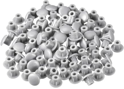 sourcing map Screw Hole Plugs, 5mm(3/16) Dia PP Snap in Shelf Button Flush Type Caps for Furniture Cabinet Cupboard, Gray 180 Pcs