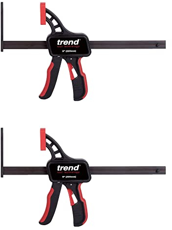 Trend 1-Pair of Universal Quick-Release Rail Clamps for Bench Mounted Pocket Hole Jigs & Saw Tracks, PH/CLAMP/QR