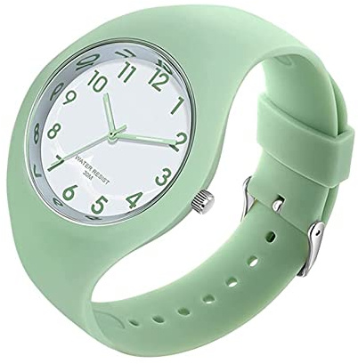GBB Orologio analogico da donna, semplice, al quarzo, con cinturino in silicone, quadrante grande, impermeabile, sportivo, alla moda, casual, per giovani donne e ragazze