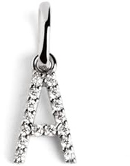 SINGULARU - Charm Letter Spark. Colgante Personalizado en Plata de Ley 925 con Acabado Baño de Rodio. Combinable con Collar. Joyas para Mujer. Letra A