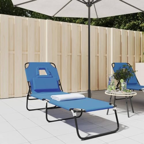 LAPOOH Sonnenliege Klappbar Oxford-Gewebe & Pulverbeschichteter Stahl Gartenliege, Liegestuhl, Sonneninsel Outdoor, Liegen, Gartenmöbel, Loungemöbel, Relaxliege - 360175