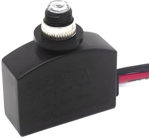 SNR-100WF Dusk to Dawn Light Switch 120V AC Automatic Photocell Sensor On/Off, Photoelectric Day Night Control Auto Eye for LED Indoor Light and Outdoor Lamp Post w/ 3 Wires