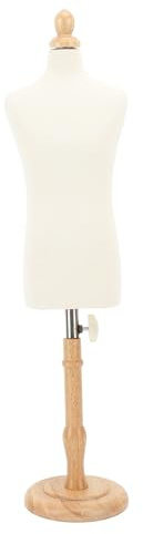 Mannequin Torso with Stand, Small Male Mannequin Torso Beech Wood Professional, Wood Color Adjustable Male Dress Model for Display and Drape Patterns