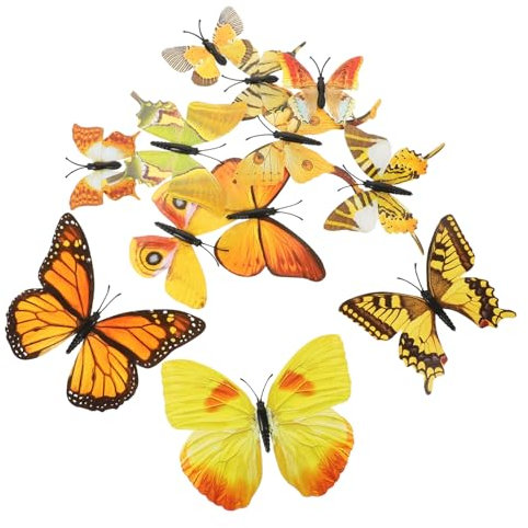 Angoily 12 Stücke 3D Schmetterlinge Wanddeko Selbstklebende PVC Wandaufkleber für Party Hochzeit Heimdekoration Abnehmbare Schmetterlingsaufkleber