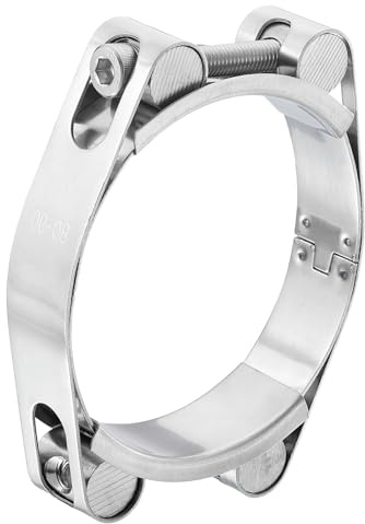 sourcing map T-Bolt Hose Clamp, 304 Stainless Steel Intake Soft Hose, Clamp Range 80-90mm for 3.54 Hose ID, T-Clamps for Automotive, Intercooler, Radiator, Silver